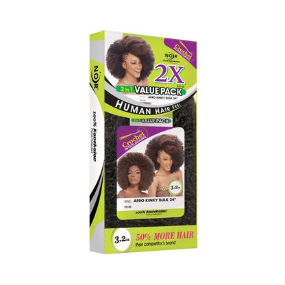 Janet Collection Noir 2X Afro Kinky Bulk 24&quot; 100% Kanekalon Fiber