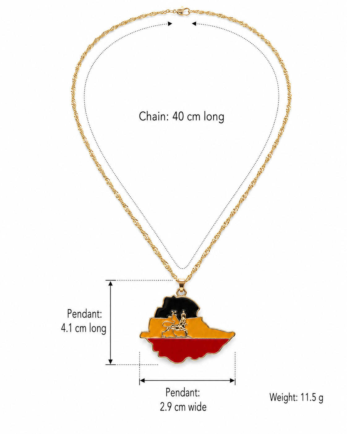 Dreamfix Ethiopia Pendant with Lion Emblem