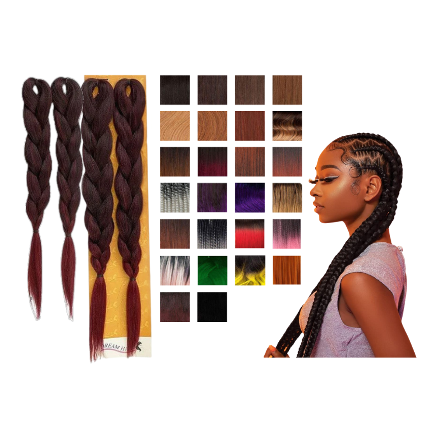 Dream Hair Braids Exception 4x Pre Stretched 100% synthetic hair 4 pcs, 170g