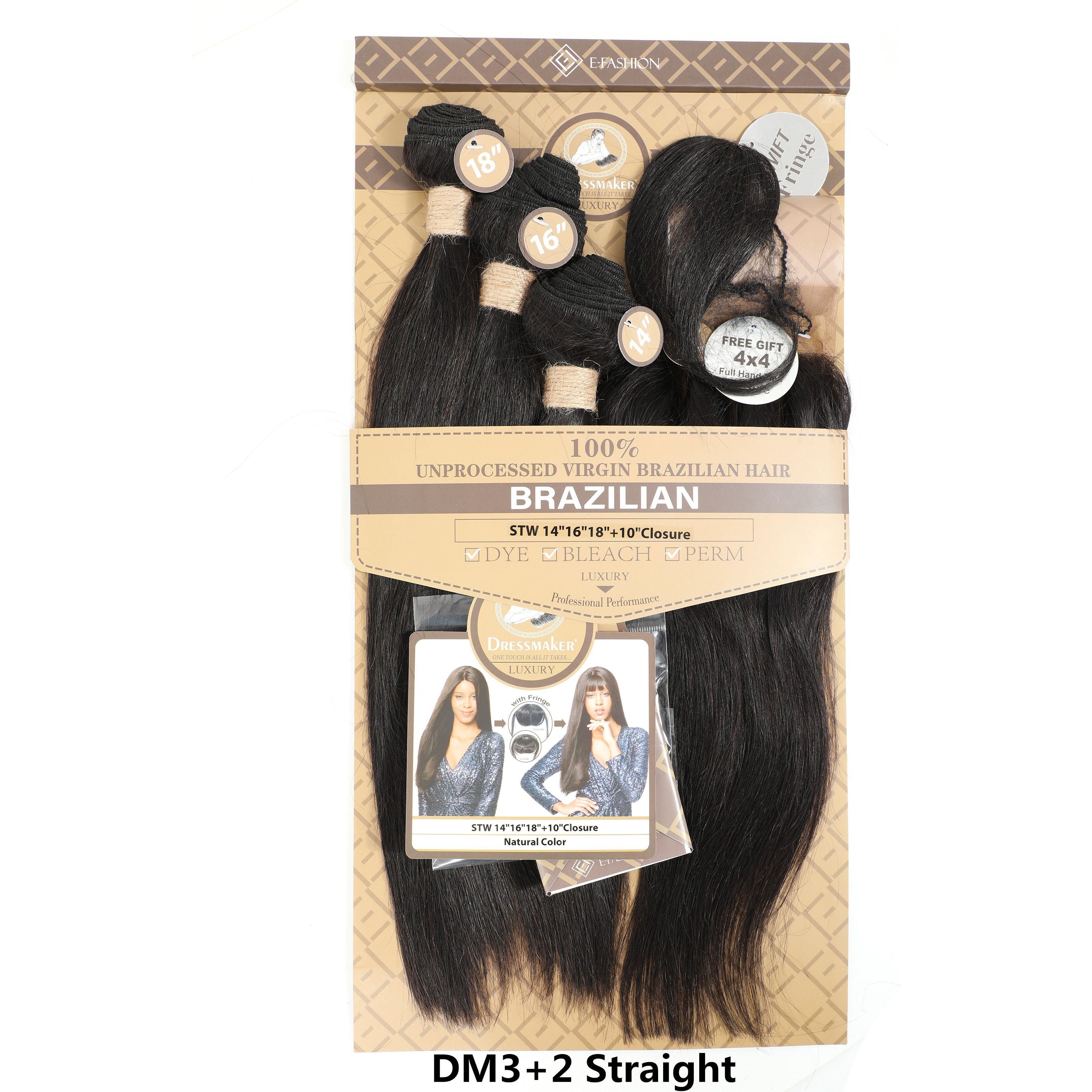 Dream Hair 100% Natural Brazilian Hair Top Wefts Natural Color 