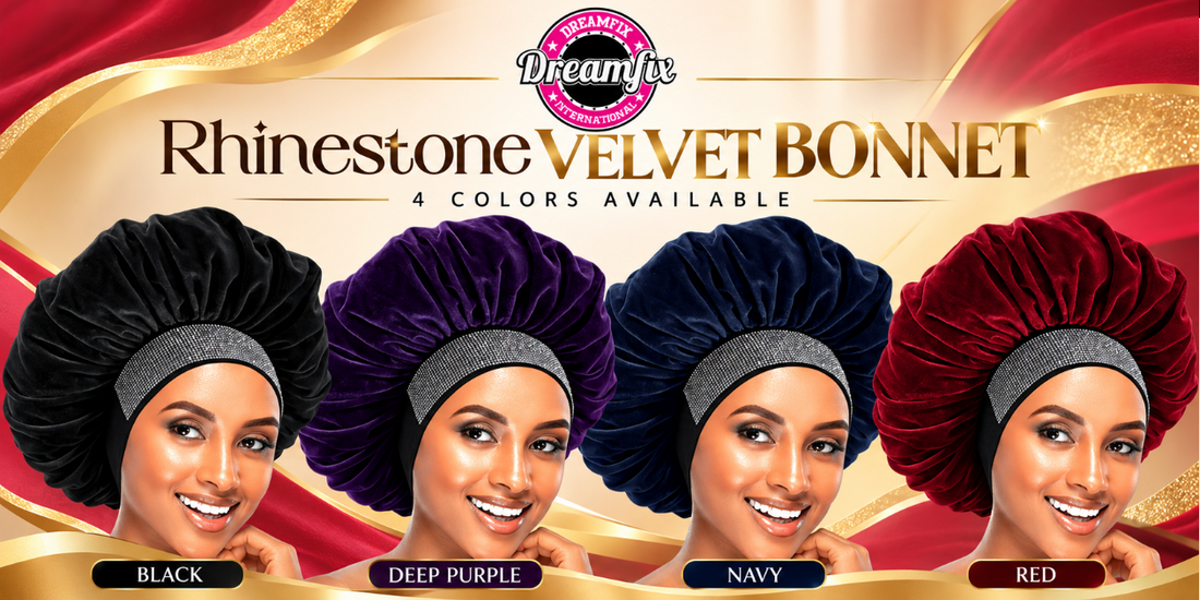 Dreamfix Rhinestone Velvet Blind Bonnet