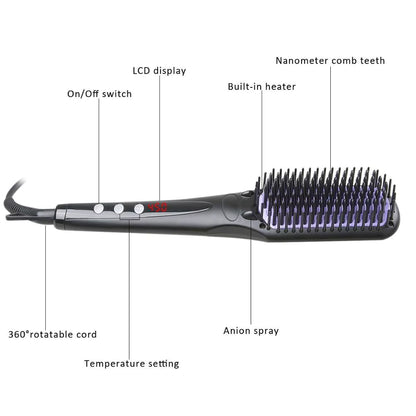Dreamfix Adjustable Heated Straightening Ceramic Brush (Black)