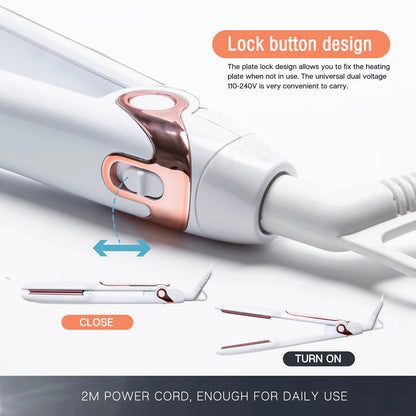 Dreamfix Sleek Ceramic Flat Iron with Digital Control (Black)