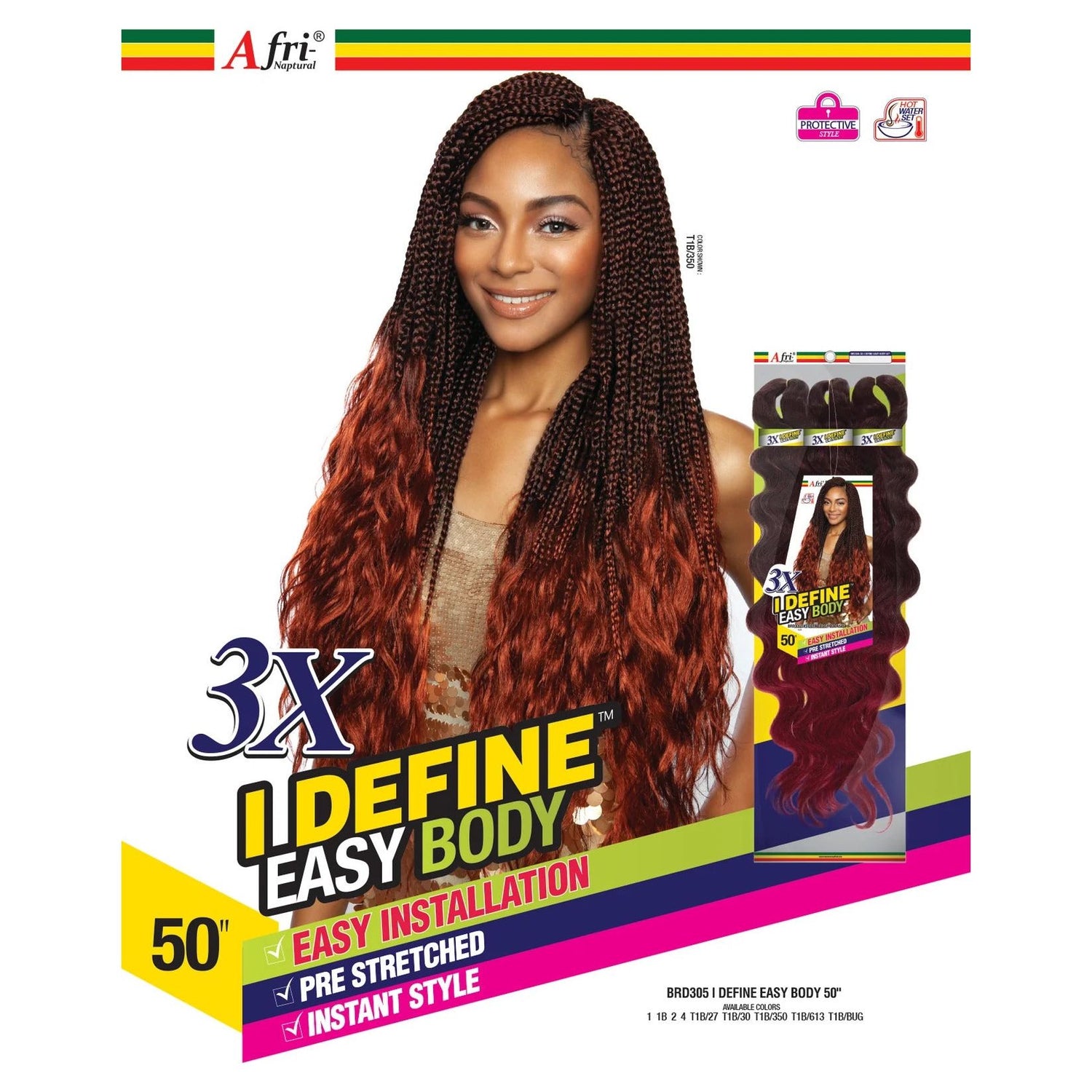 Mane Concept Afri-Naptural 3X I Define Easy Body Synthetic Hair 50&