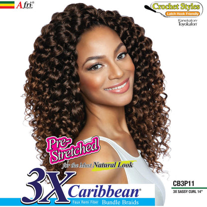 Mane Concept Afri-Naptural Caribbean 3X Sassy Curl Crochet Braid Kanekalon + Toyokalon Fiber 14&quot;