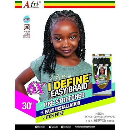 Mane Concept Afri-Naptural 6X Kids I Define Easy Braid Synthetic Hair 30&quot;