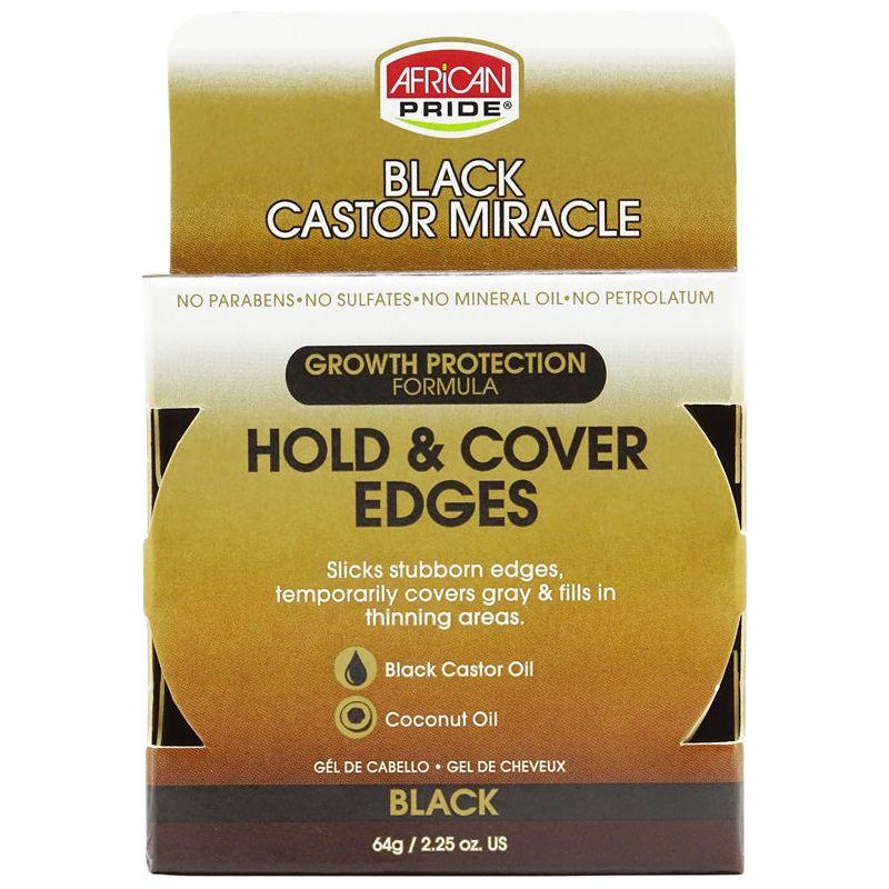 African Pride Black Castor Miracle Hold &amp; Cover Edges Black 64g - Gtworld.de