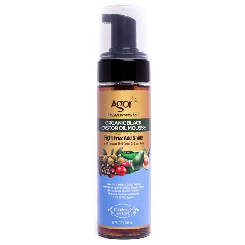 Agor Organic Black Castor Oil Hair Mousse 200ml - Gtworld.de