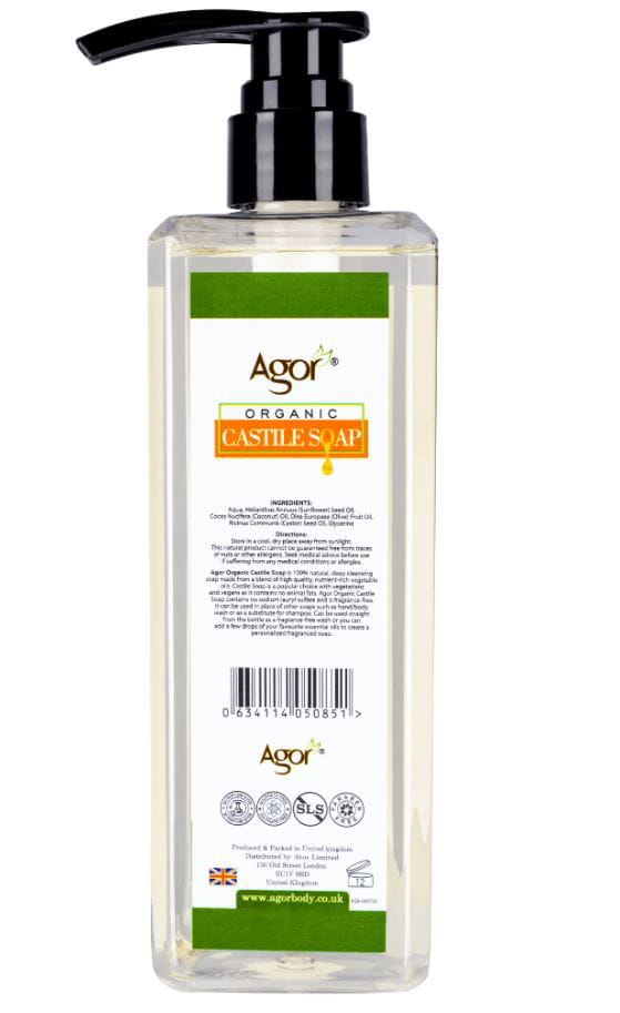 Agor Organic Castile Soap 500ml - Gtworld.de