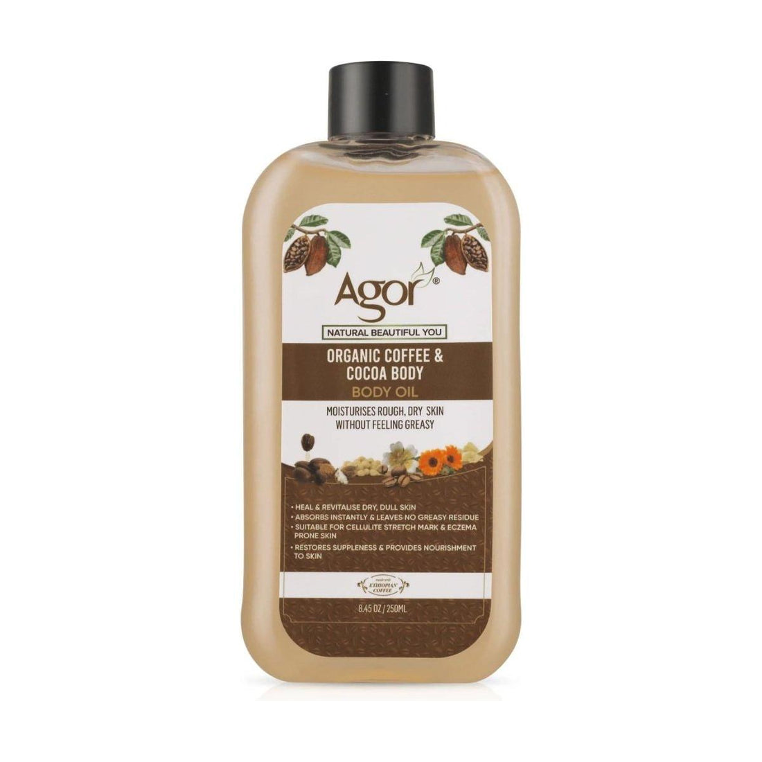 Agor Organic Coffee &amp; Cocoa Body Oil 250ml - Gtworld.de