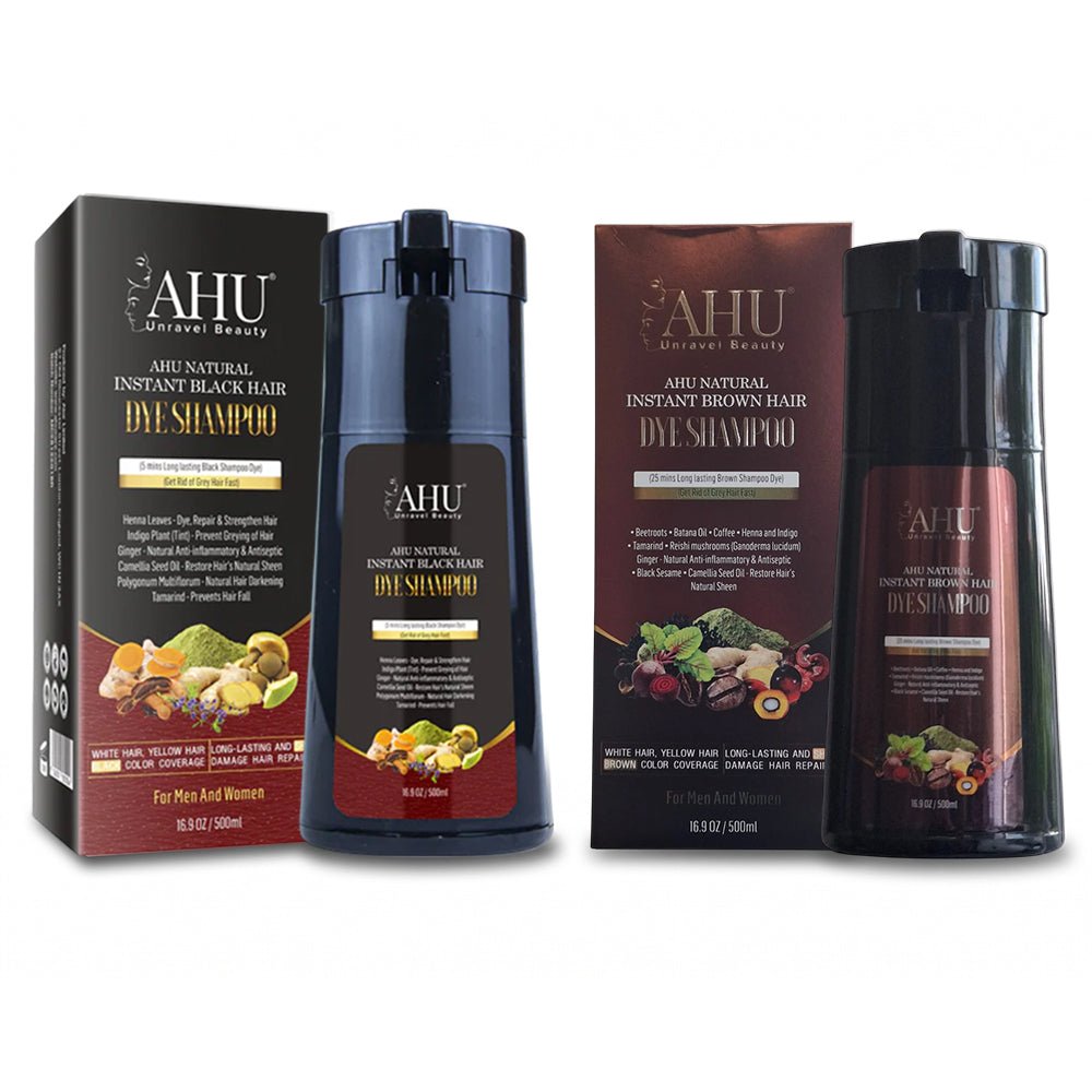 AHU Natural Instant Dye Shampoo 500ml (black &amp; Brown) - gtworld.de