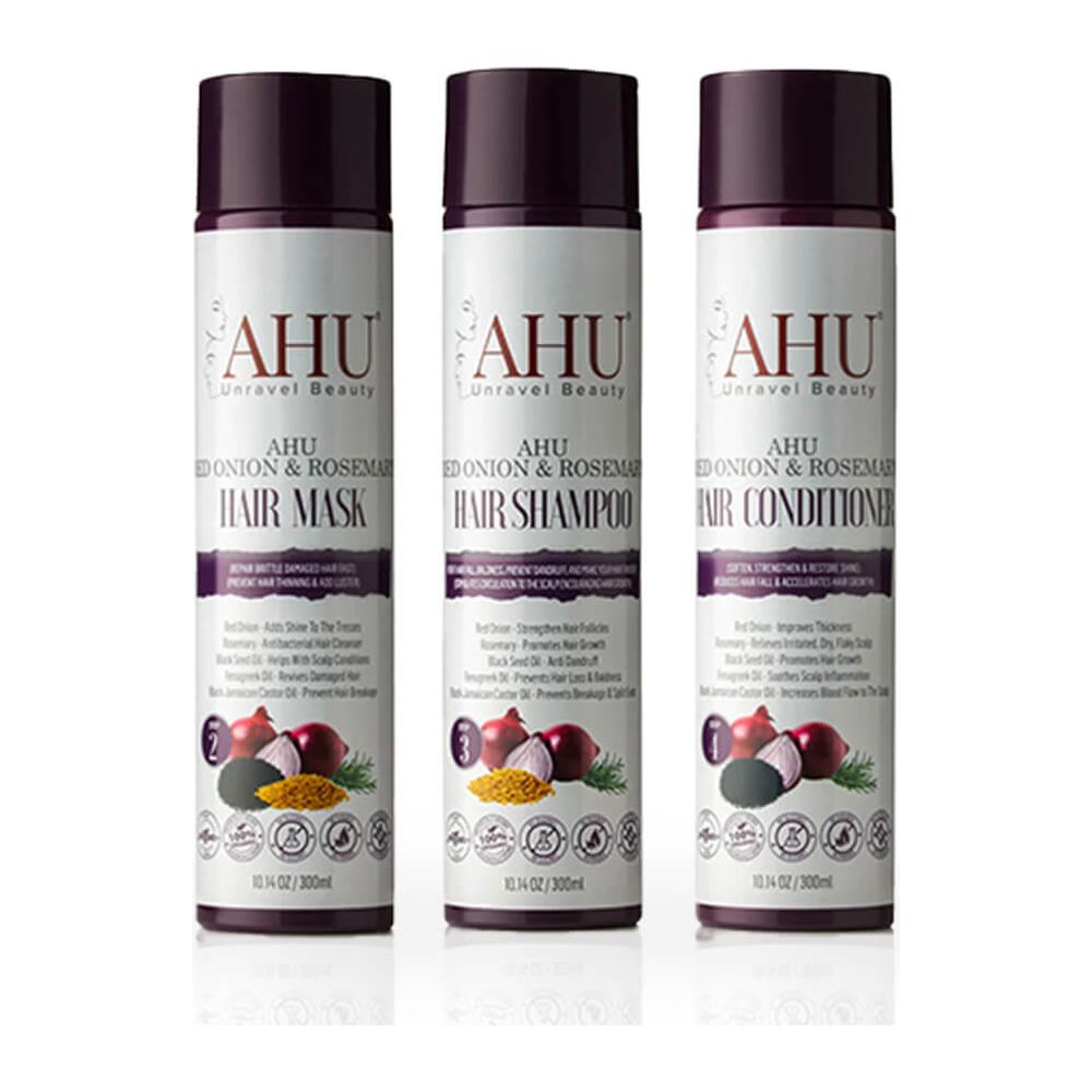 AHU Red Onion &amp; Rosemary Hair TRIO bundle - Gtworld.de