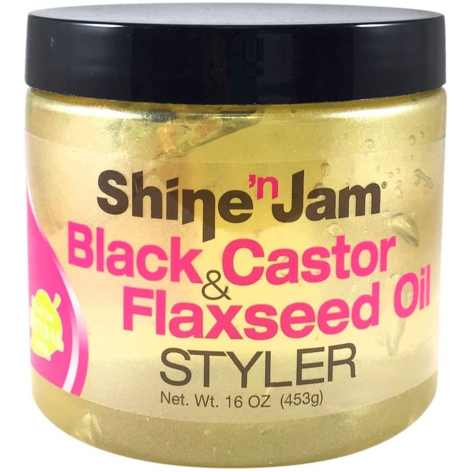 Shine-n-Jam Black Castor &amp; Flaxseed Oil Gel 473ml