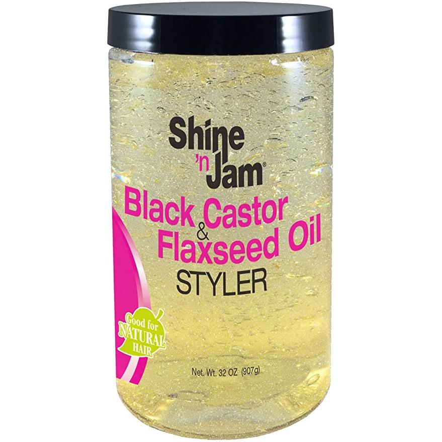 Shine-n-Jam Black Castor &amp; Flaxseed Oil Gel 946ml