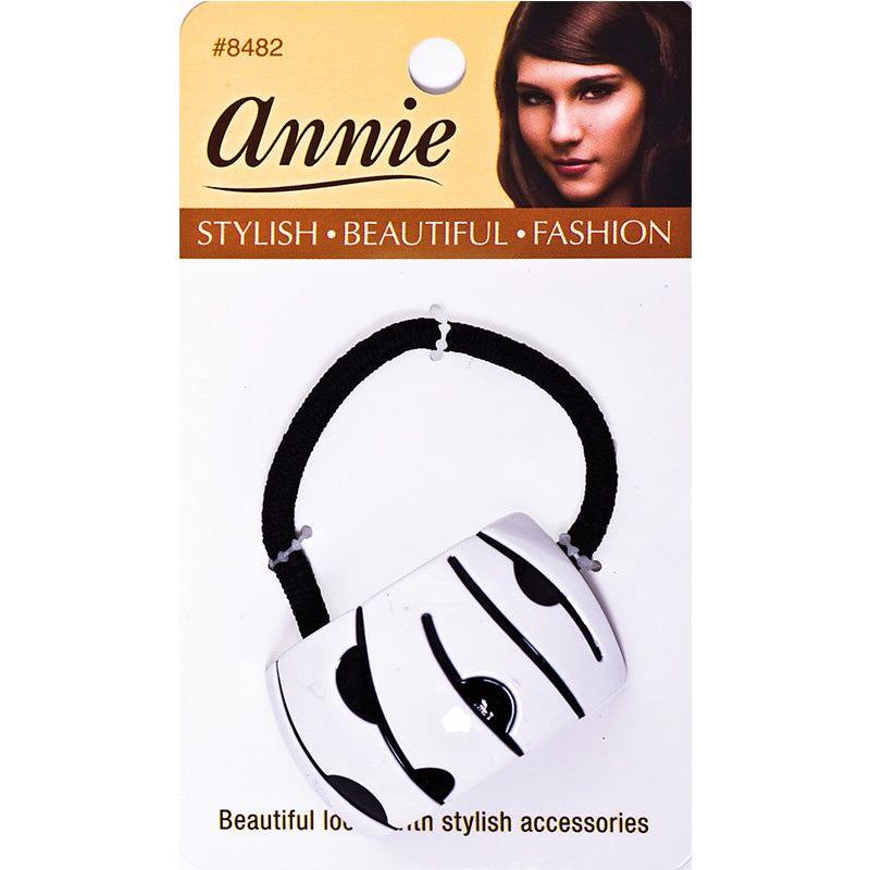 Annie Curved Ponytail Ring With Thick, Black Elastic - Gtworld.de