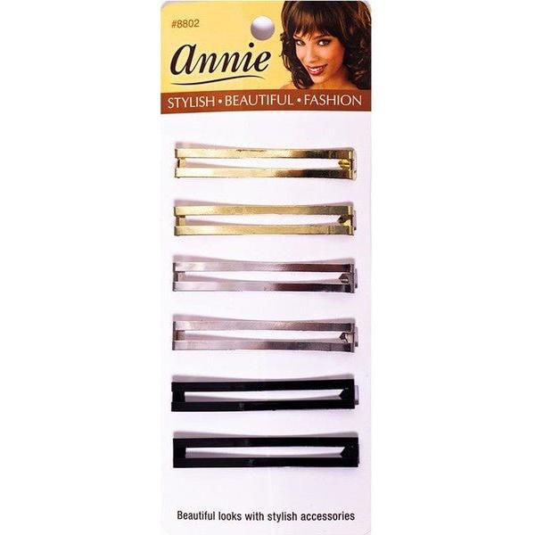 Annie Hair Clips/Haarspangen, Metal, Brown Tone, 6 cm, 6 Pieces - Gtworld.de