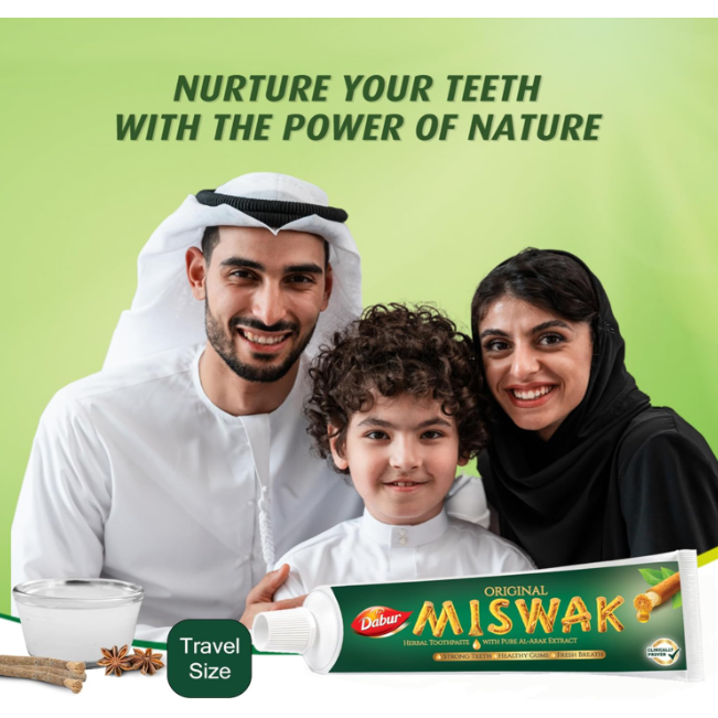 Dabur Miswak Herbal Whitening Toothpaste - 100g for Strong Teeth &amp; Brighter Smiles