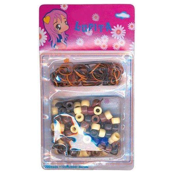 Beads (120) &amp; (100Rubber Band) Braun &amp; Beige - Gtworld.de