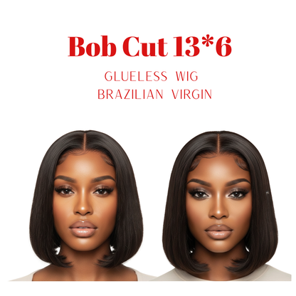 Dream Hair Bob Cut 13*6 Glueless Wig Brazilian Virgin Natural Color