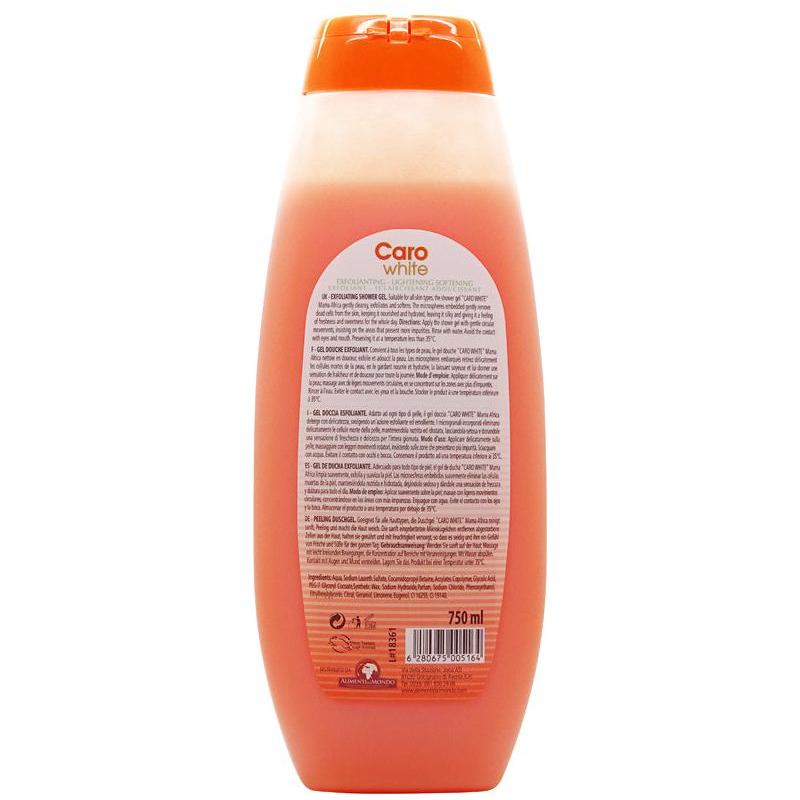 Caro White Shower Gel Exfoliating Lightening Softening 750ml - Gtworld.de