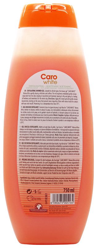 Caro White Shower Gel Exfoliating Lightening Softening 750ml - Gtworld.de