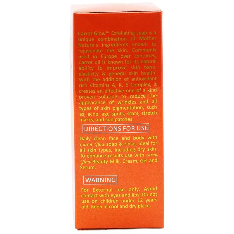 Carrot Glow Exfoliating Purifying Soap Skin Lightening with Carrot Oil &amp; Vitamin A,K,E Complex 200g - Gtworld.de