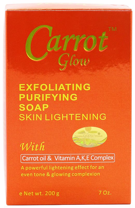 Carrot Glow Exfoliating Purifying Soap Skin Lightening with Carrot Oil &amp; Vitamin A,K,E Complex 200g - Gtworld.de