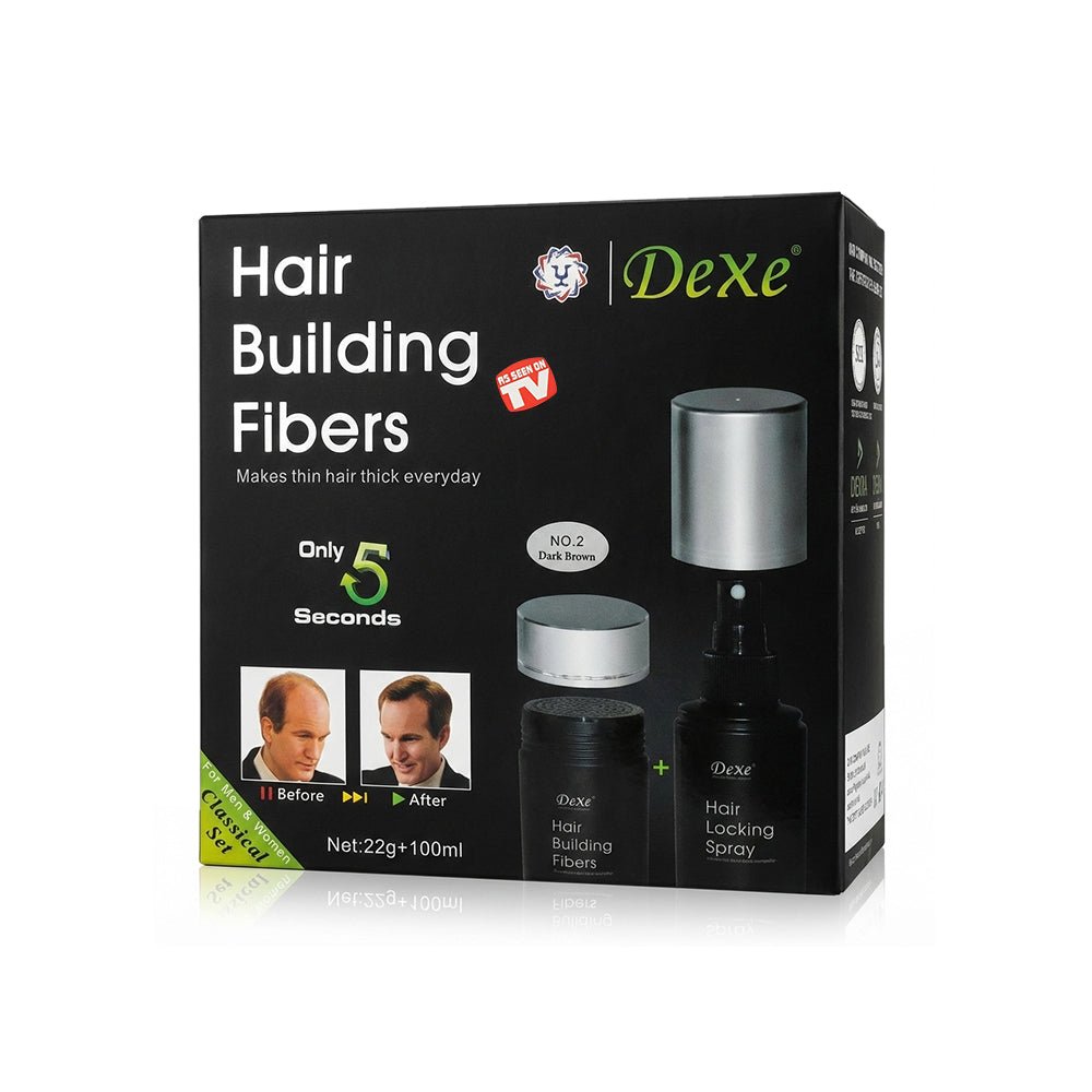 Dexe Hair Building Fiber Classic set KIT (Black &amp; Dark Brown) - gtworld.de