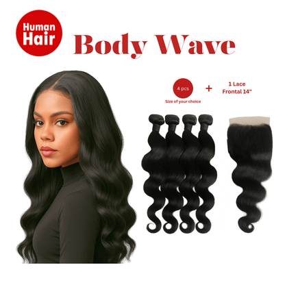 Dream hair Brazilian Hair Body Wave 4pcs + 14&