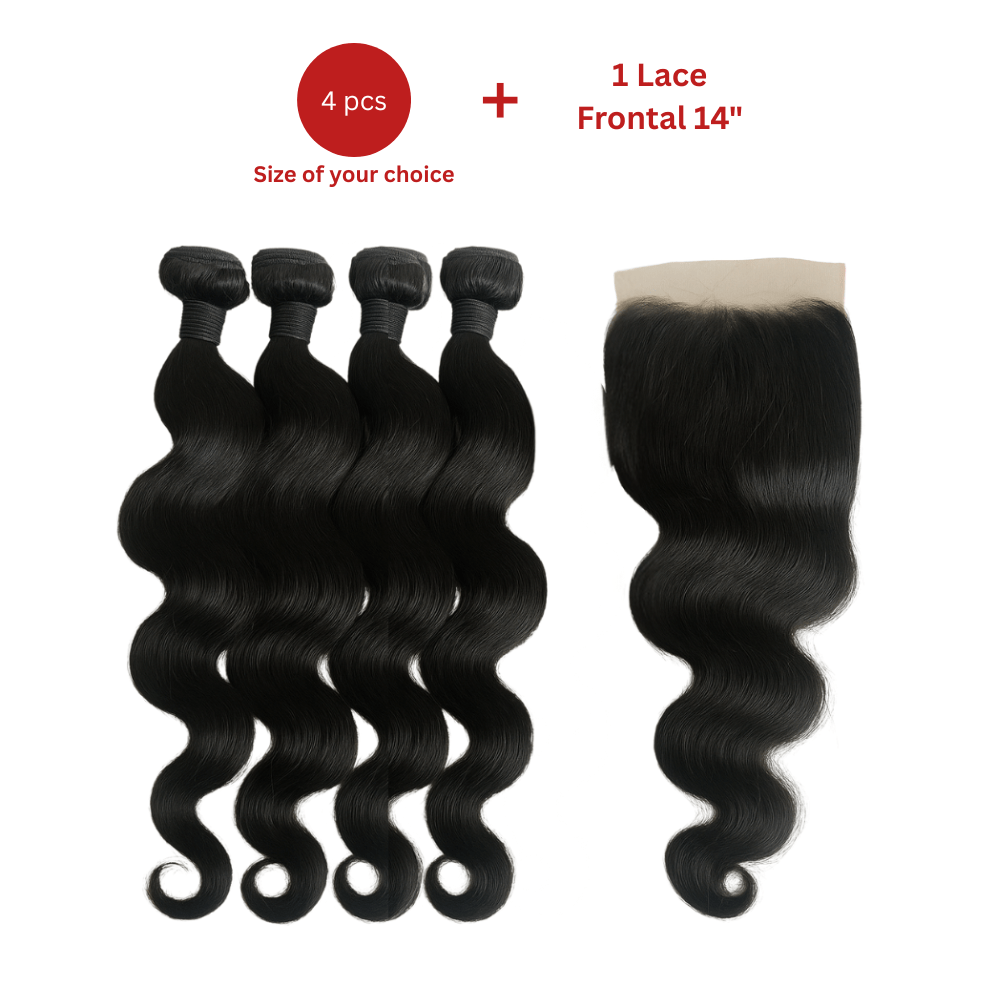 Dream hair Brazilian Hair Body Wave 4pcs + 14&