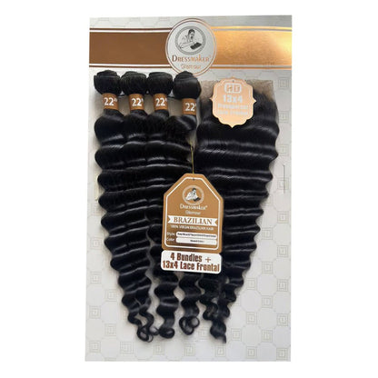 Dream hair Brazilian Hair Deep Wave 4pcs + 14&
