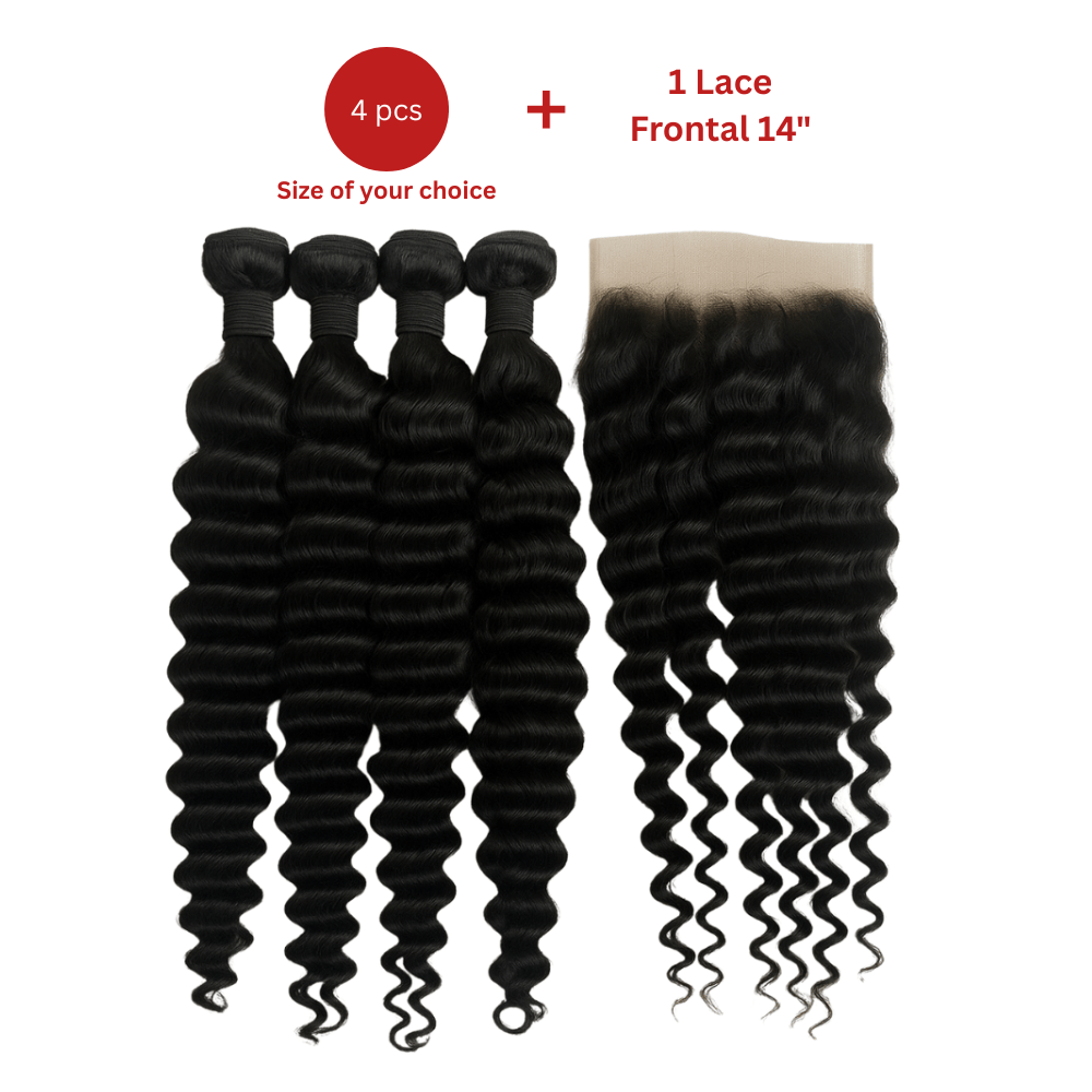 Dream hair Brazilian Hair Deep Wave 4pcs + 14&