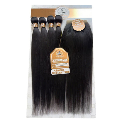 Dream hair Brazilian Hair Straight 4pcs + 14&