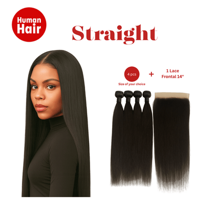 Dream hair Brazilian Hair Straight 4pcs + 14&