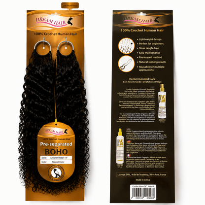 Dream Hair Crochet Human Hair Water Wave Natural Color 14"/18" - gtworld.de