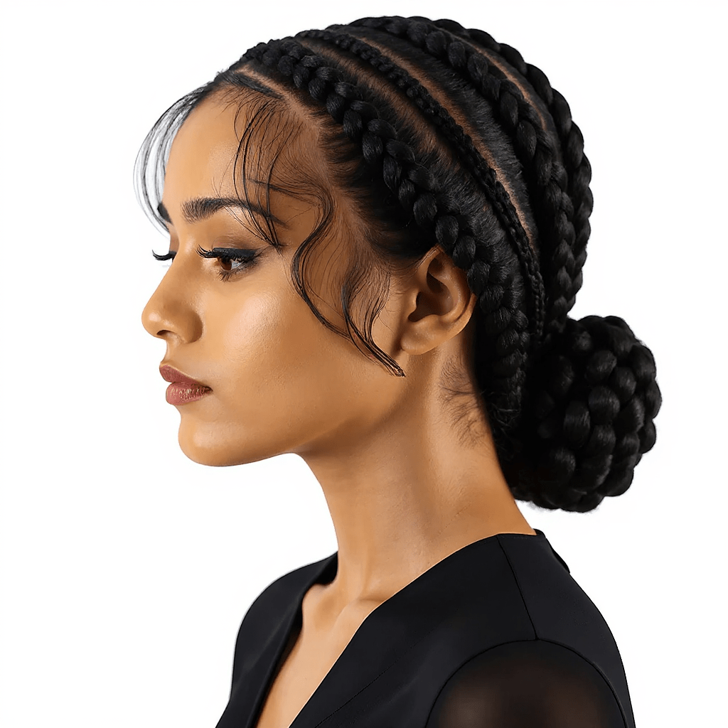 Dream hair French Braids Human Hair Wig: Natural Color (400g) - gtworld.de