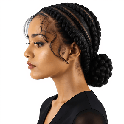 Dream hair French Braids Human Hair Wig: Natural Color (400g) - gtworld.de
