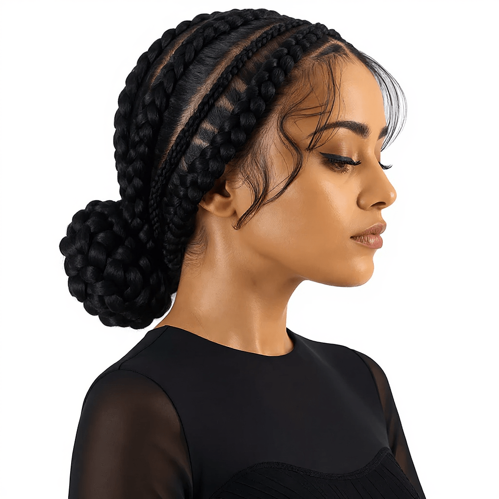 Dream hair French Braids Human Hair Wig: Natural Color (400g) - gtworld.de