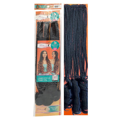 Dream Hair French Curl Crochet Braided X3 Pcs 22" &amp; 16" - gtworld.de