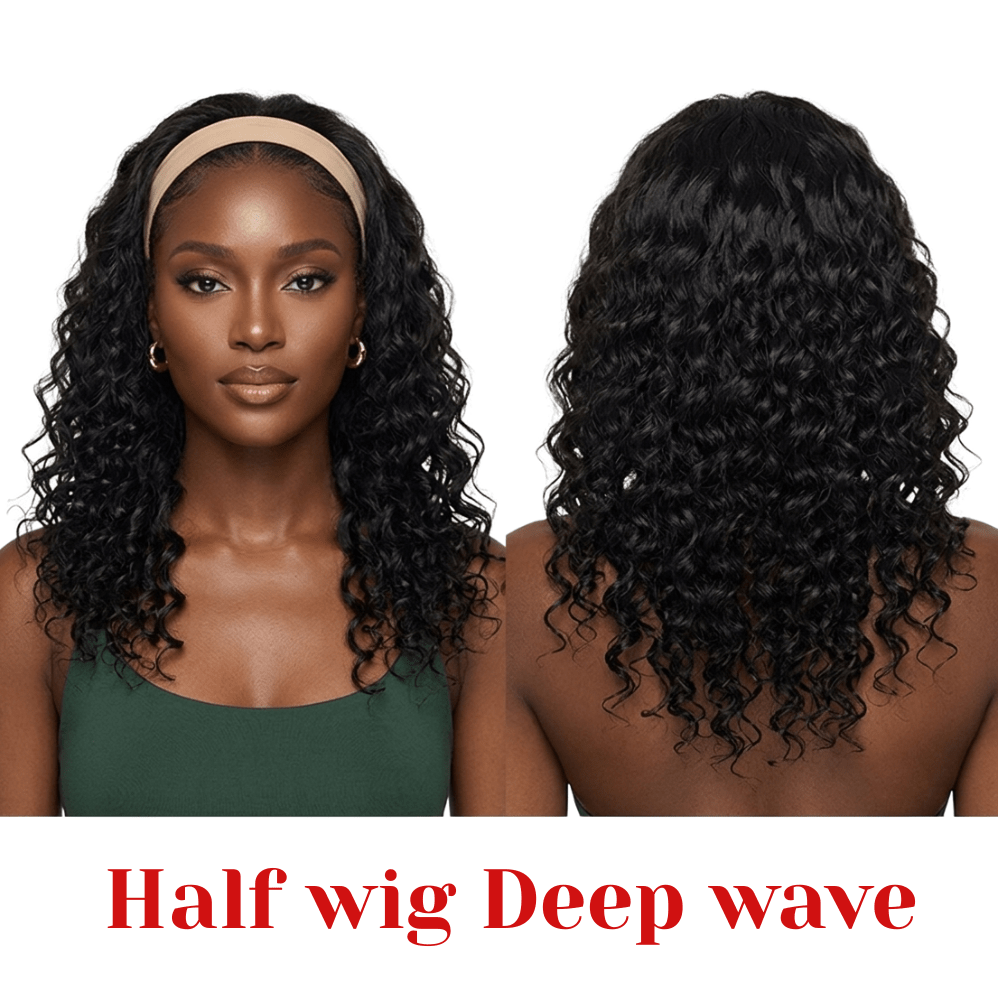 Dream Hair Half Wig Deep Wave Natural color 16"/20" - gtworld.de