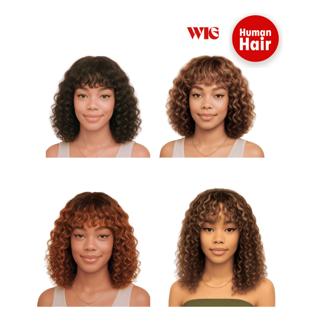Dream Hair Human Hair bangs bob wig 12" - gtworld.de