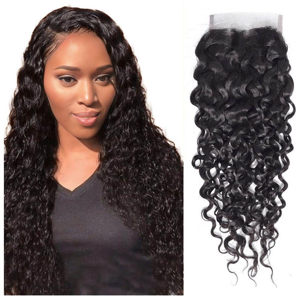 Natural Brazilian A Hand Made Closure Deep Wave 16&quot;