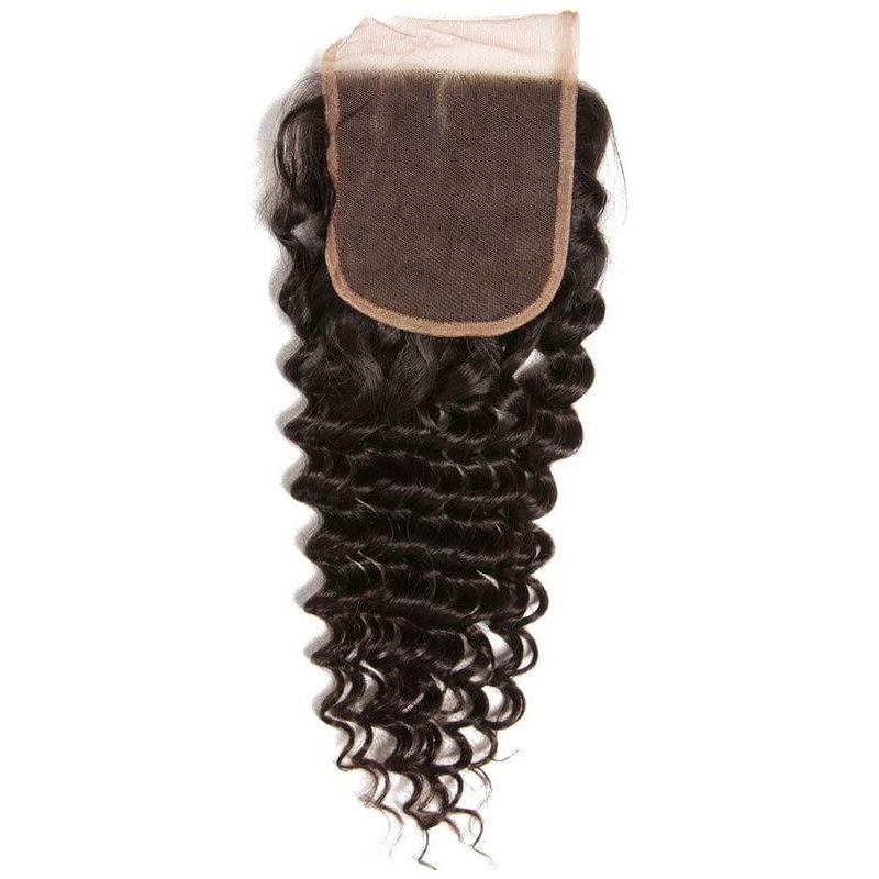 Natural Brazilian Hand Made Closure 4x4 Deep Wave 20&quot; 100g Color: Natural