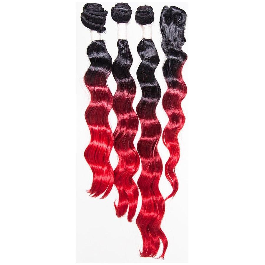 Dream Hair Ombre Kunsthaar Tressen 4Pcs - Gtworld.de