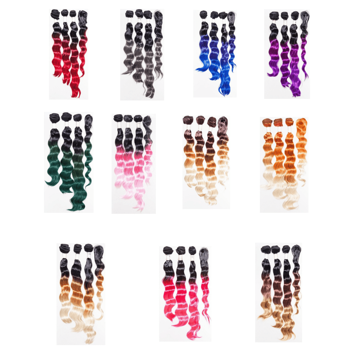 Dream Hair Ombre Kunsthaar Tressen 4Pcs - gtworld.de