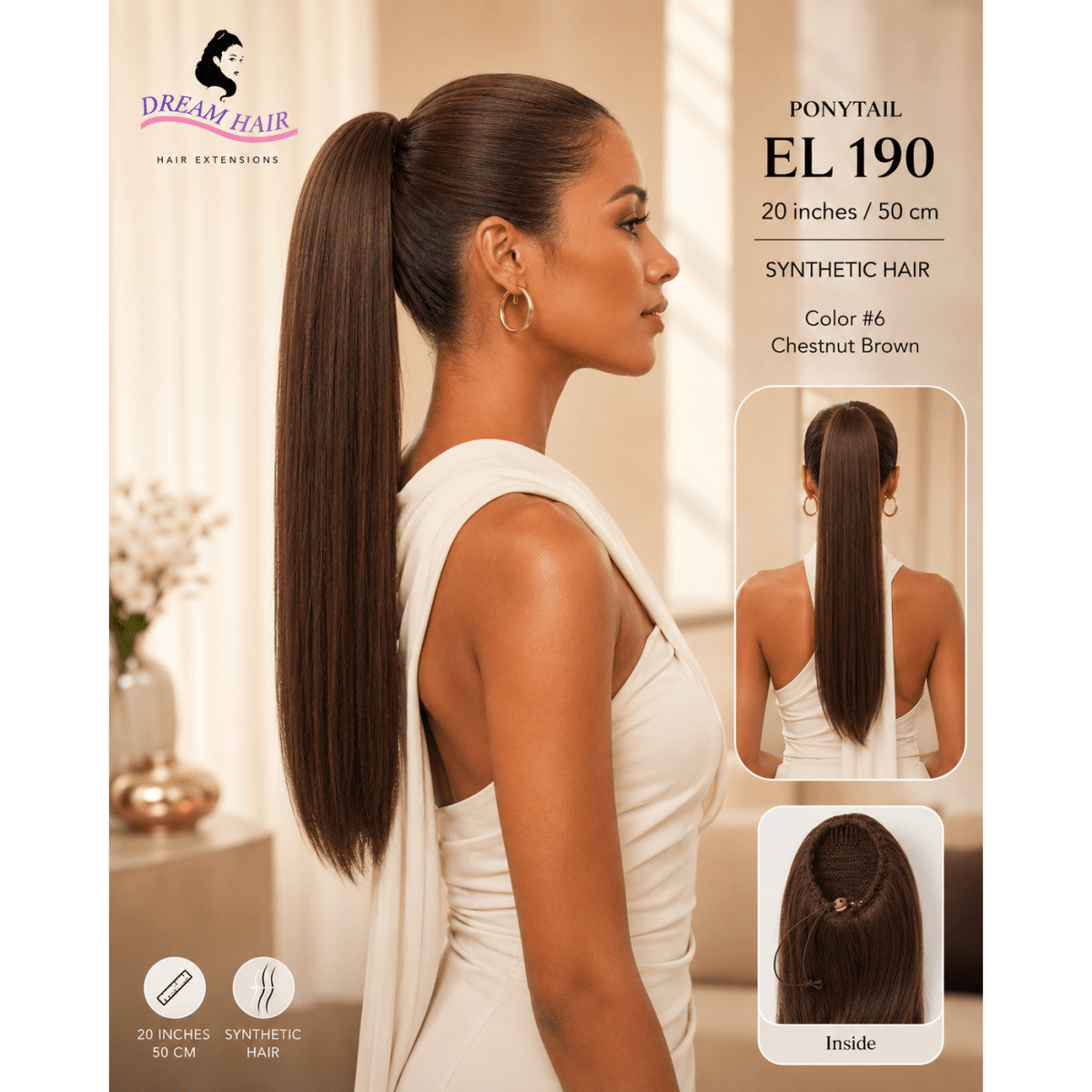 Dream Hair ponytail EL 190 20"/50cm Synthetic Hair - gtworld.de