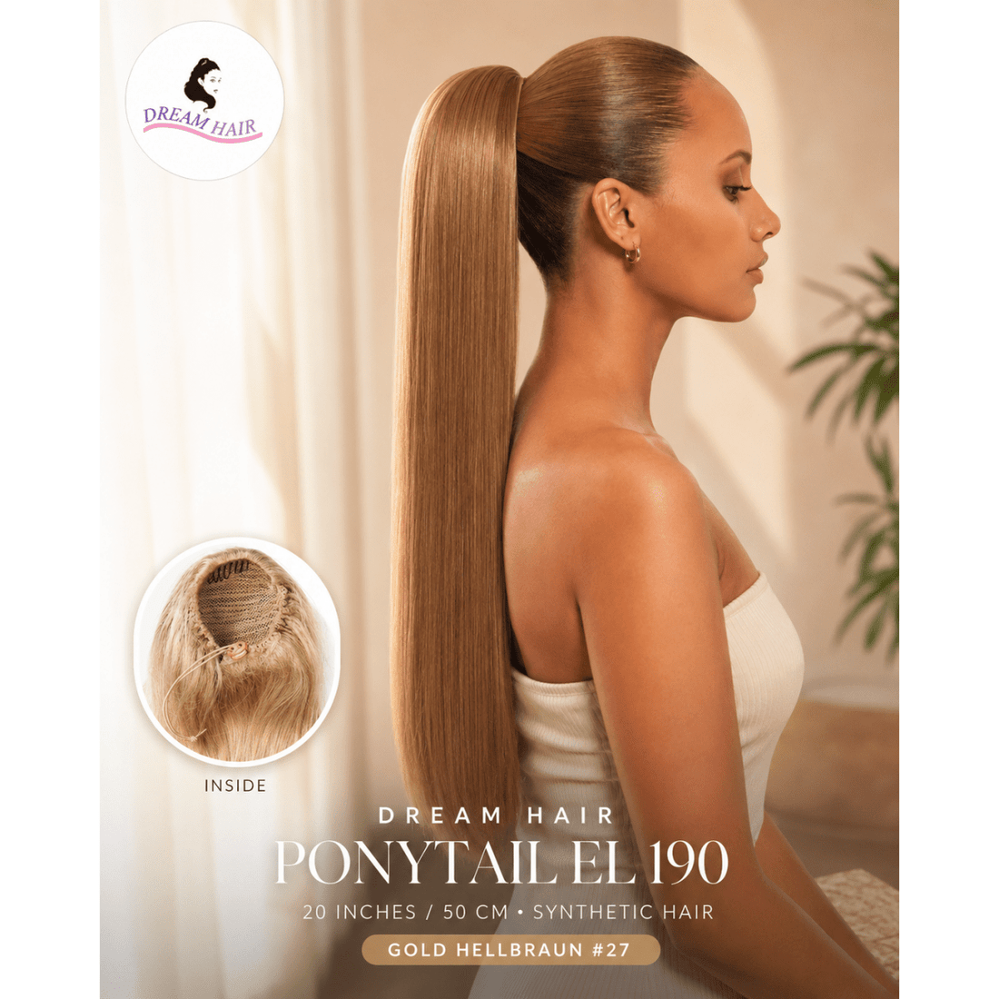 Dream Hair ponytail EL 190 20"/50cm Synthetic Hair - gtworld.de