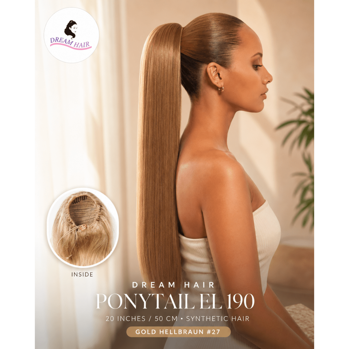 Dream Hair ponytail EL 190 20"/50cm Synthetic Hair - gtworld.de
