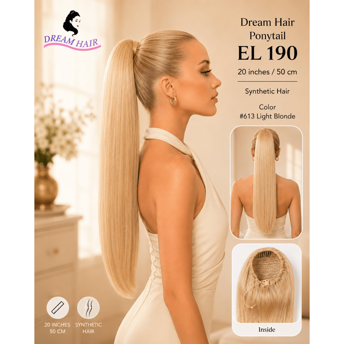 Dream Hair ponytail EL 190 20"/50cm Synthetic Hair - gtworld.de