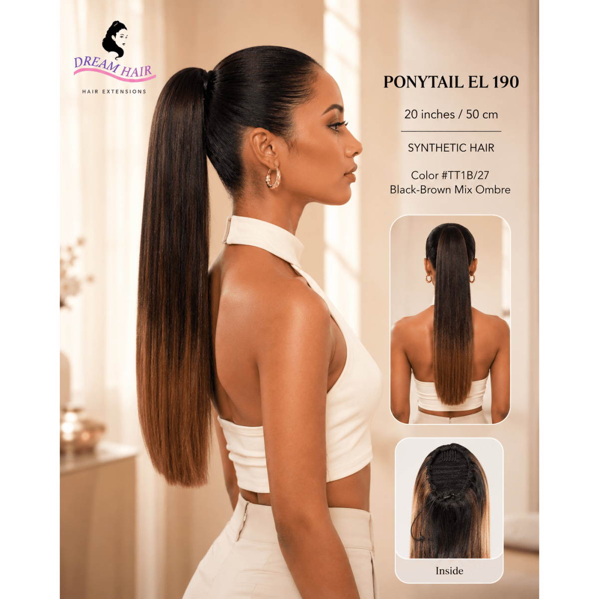 Dream Hair ponytail EL 190 20"/50cm Synthetic Hair - gtworld.de